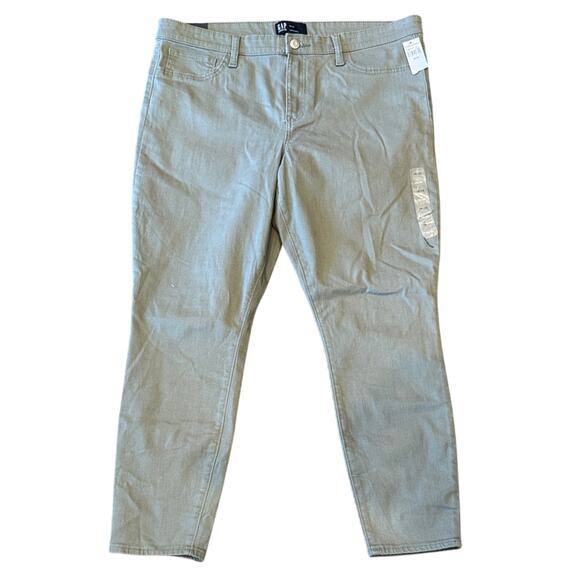 NWT Gap Mid Rise Stretch Skinny Green Denim Legging Size 16/33 - Picture 2 of 12